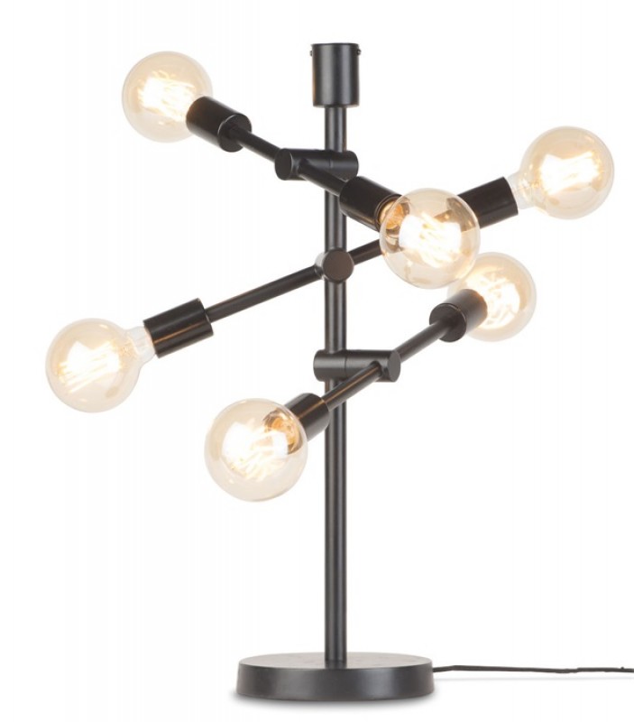 TABLE LAMP BLACK IRON 3 ARM 6 BULBS - TABLE LAMPS TABLE LAMP BLACK IRON 3 ARM 6 BULBS - TABLE LAMPS